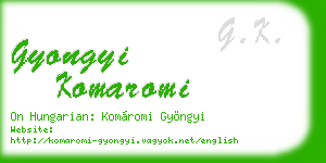 gyongyi komaromi business card