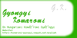 gyongyi komaromi business card